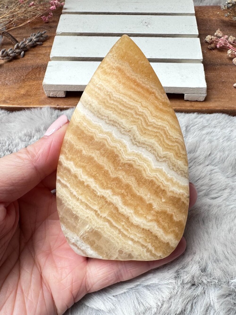 Beautiful Orange Calcite Flame/Free Form (Matte Polish)